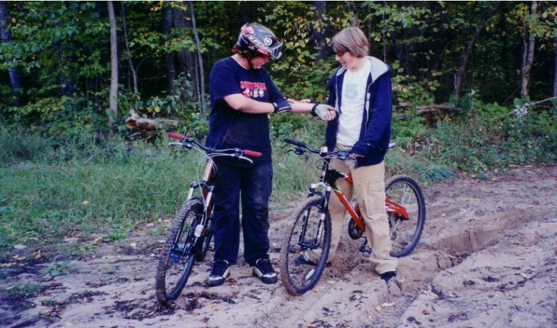 Im on the left with my giant yukon(minor upgrades) and Matt is on the right with his peice of crap schwinn