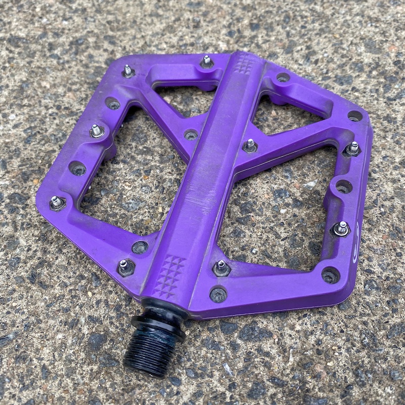 Purple Crank Brothers Stamp 1 Small Flat Pedals 