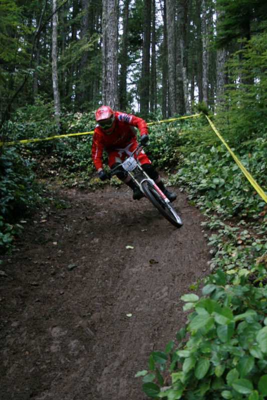 Representing Canada in one of his first races as a Pro.