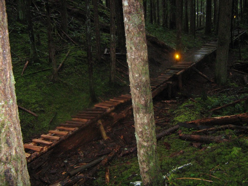 Big Log rebuilt on a trail day by Forbidden Freeriders.