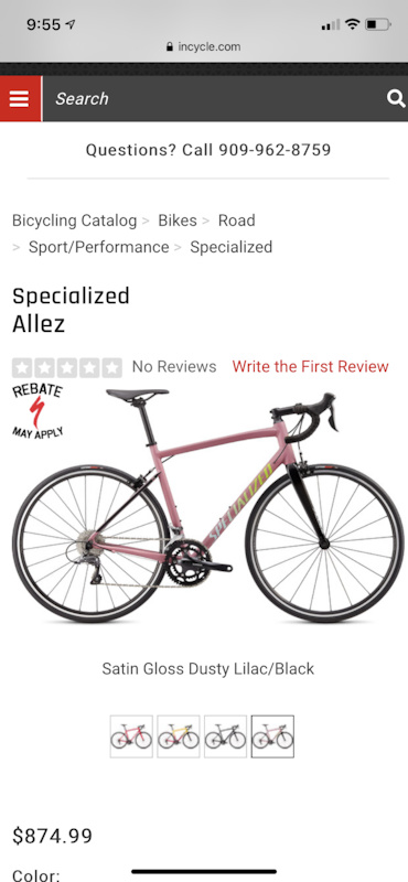 specialized allez dusty lilac