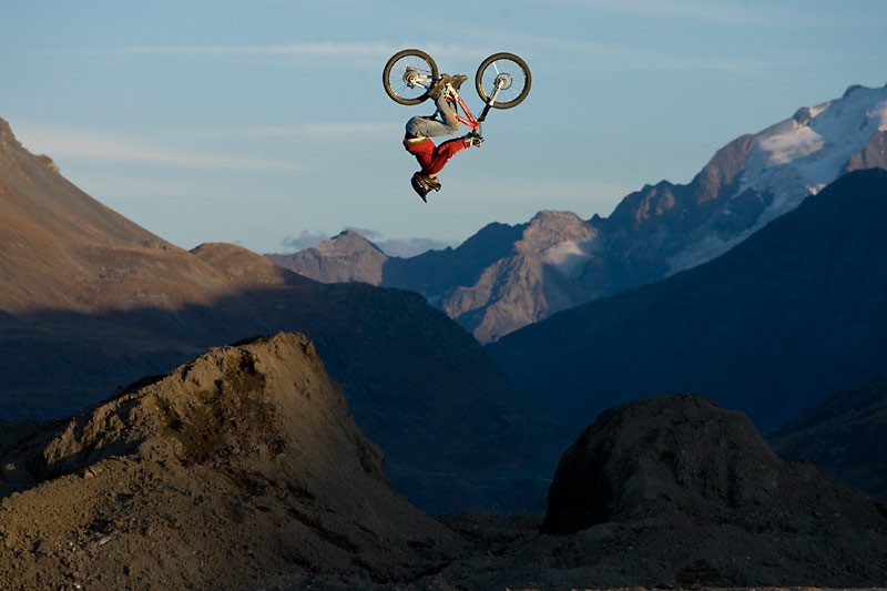 I just finished the jump. The sun was goin down fast and i had like 10 minutes left to make it. First try straight. Second try and last light: this flip. 
Perfect shot by Markus Greber