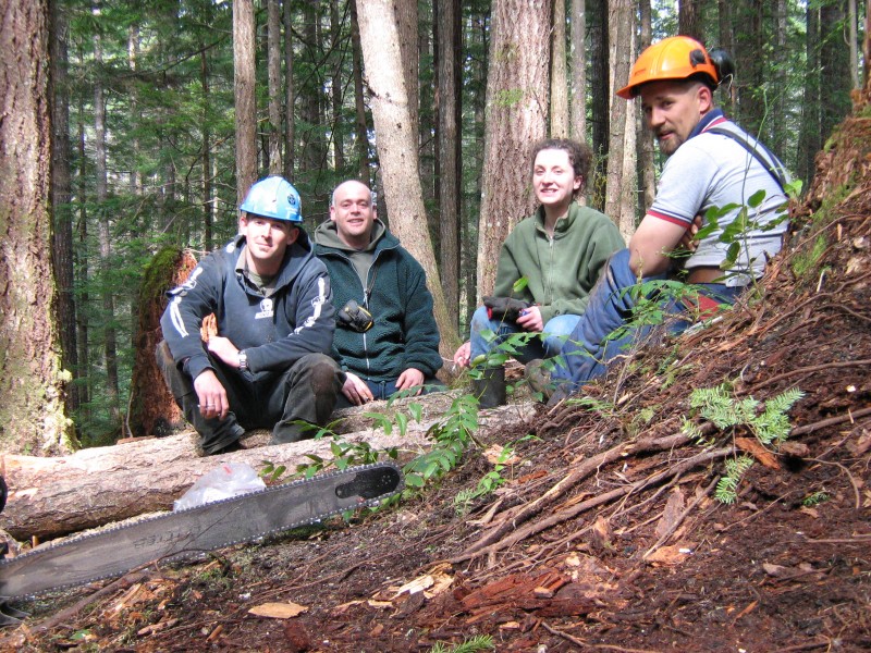 Steve, Robin, Amanda and Shane, some of the Forbidden Freeriders trail crew.