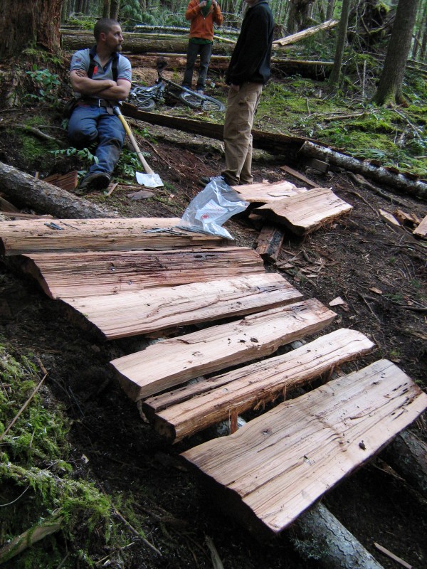 Hand split 4 ft cedar slats.