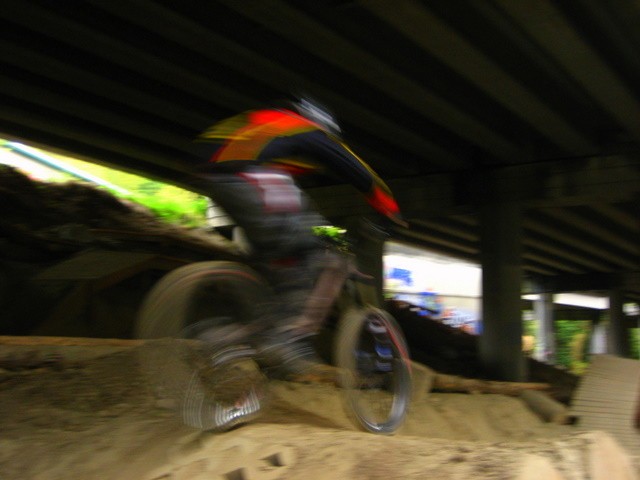 Jeremy going so fast the camera can't keep up!