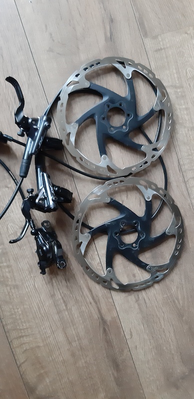 shimano xt brake set with rotors