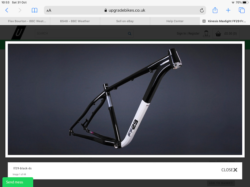 2014 Kinesis Maxlight ff29 (frame only) Size Large. Black For Sale