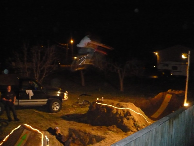good pic of my jumps lite up, couldn't get a shot without the blur...