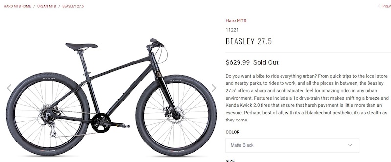 Haro Beasley 2021 2020 Haro Beasley MED For Sale