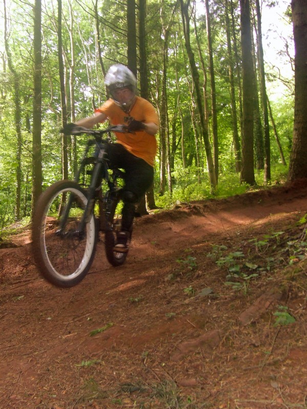 Pedalling out of a berm