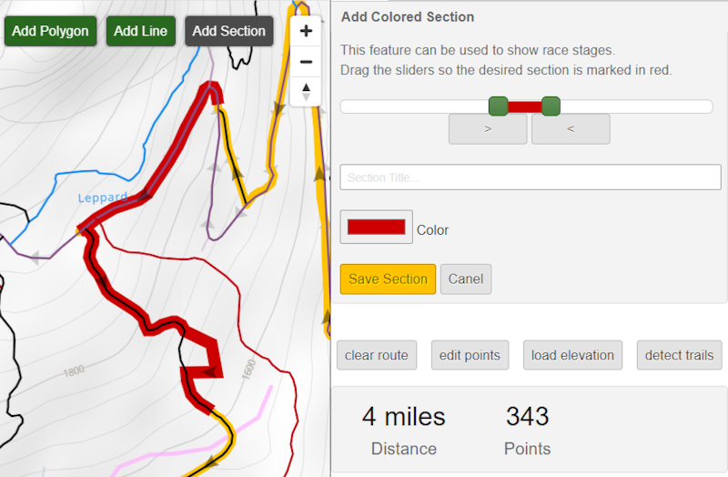add colored route sections