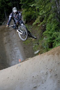Campers and coaches riding the Whistler Bike Park during the 2007 summer camp