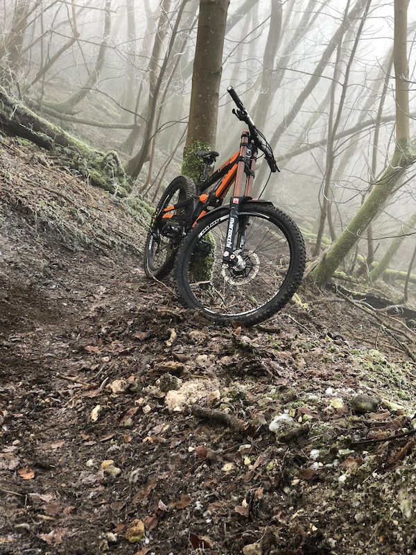 orange downhill bike