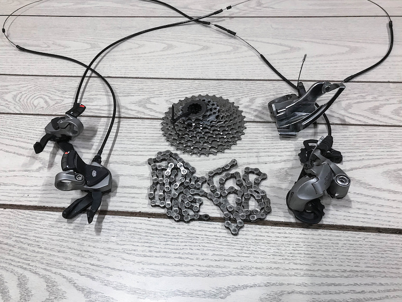 2004 Shimano Deore XT 3X9 drivetrain kit For Sale