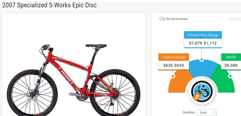 2007 Specialized S-Works Epic Disc - Large For Sale