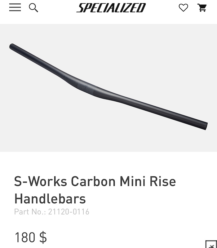 2020 Specialized S-Works Carbon Mini Rise Handlebars For Sale