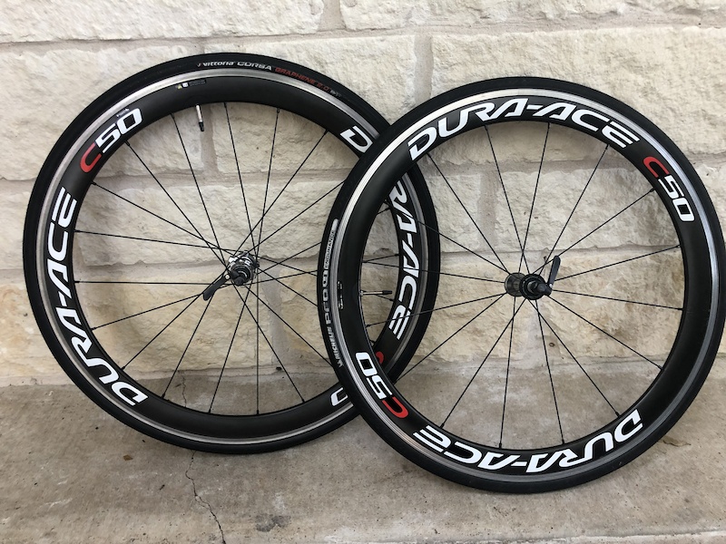 2012 Shimano carbon Dura Ace c50 wheel set For Sale