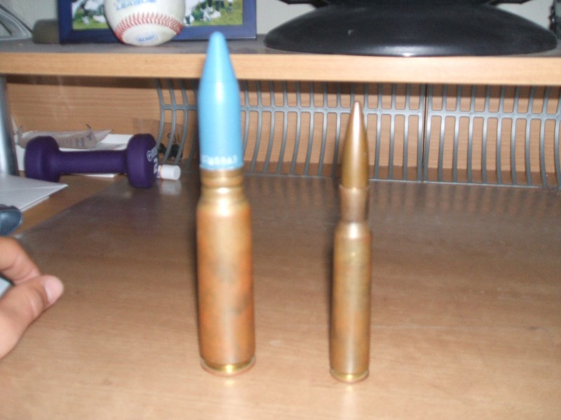 The one on the right is a .50 cal