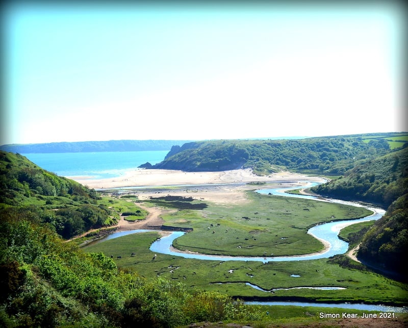Various pictures of The Gower, Three Cliffs Bay, Rhossili Bay, Swansea Mumbles, Caswell Bay. Wales UK.