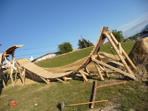 All the wood work and building going on for this year's event.-Press release photo.