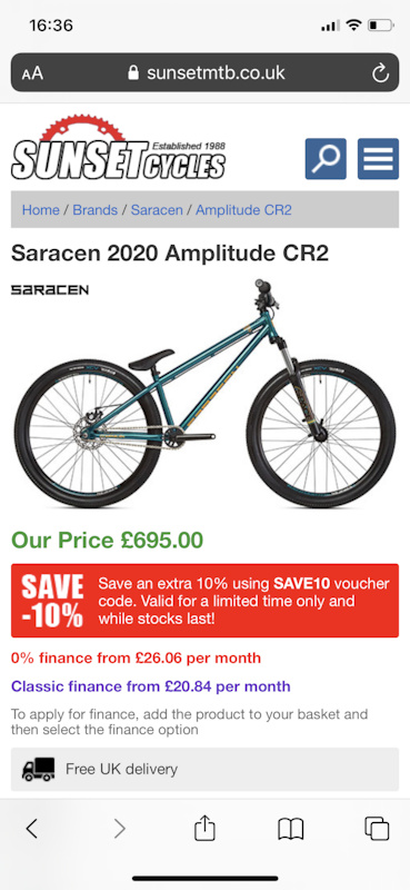 Saracen 2020 hot sale amplitude cr2