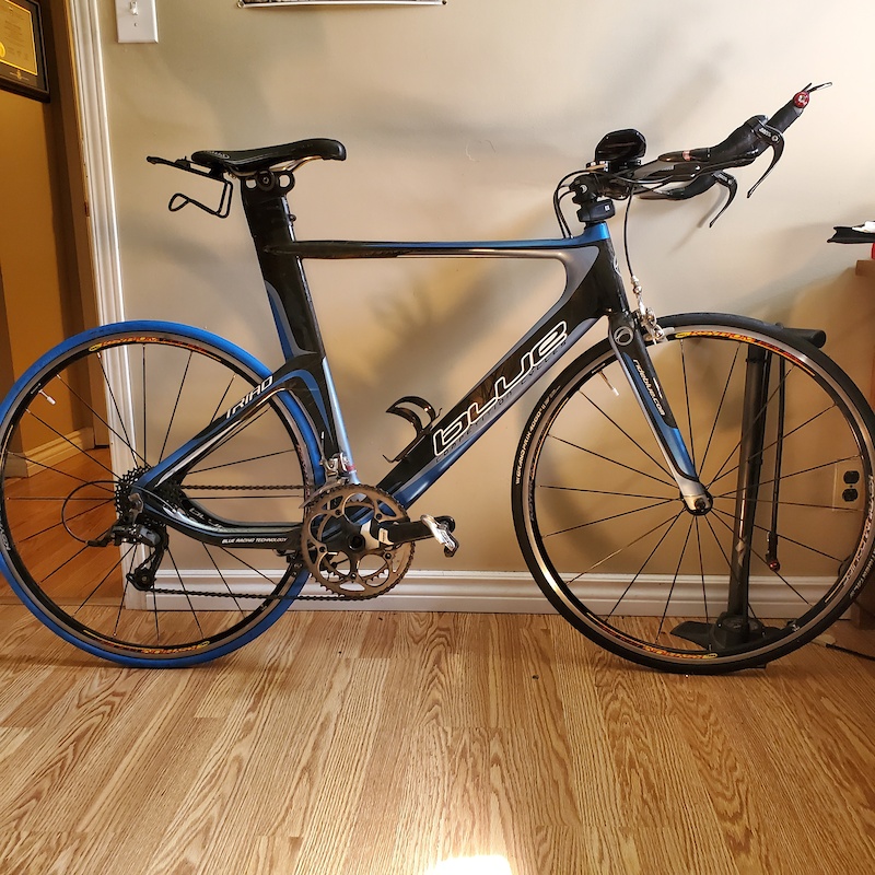 blue tri bike