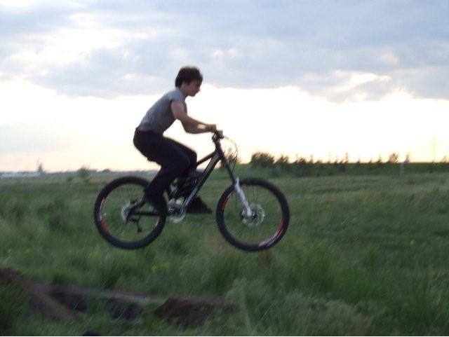 Hiting some really small dirt jumps