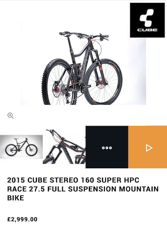 2015 Carbon Cube Stereo 160 Super Hpc Race Price Drop” For Sale