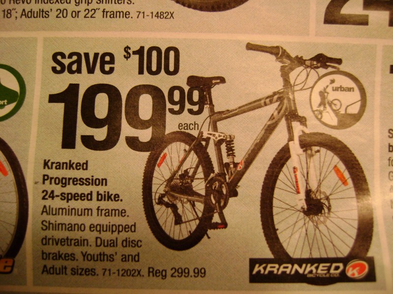 kranked mountain bike price