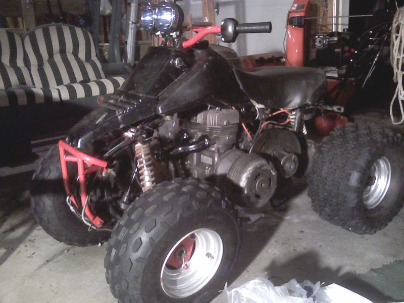 one of many little projects, cramming a 340 snowmobile engine into a kids atv frame