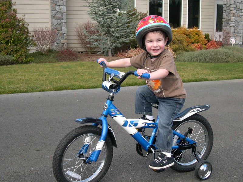 He Loves his bicycle!