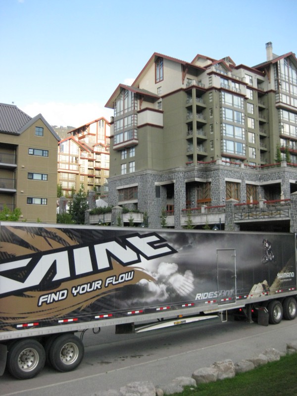 Shimano's SAINT trailer at the Westin loading up after the week of press camps.