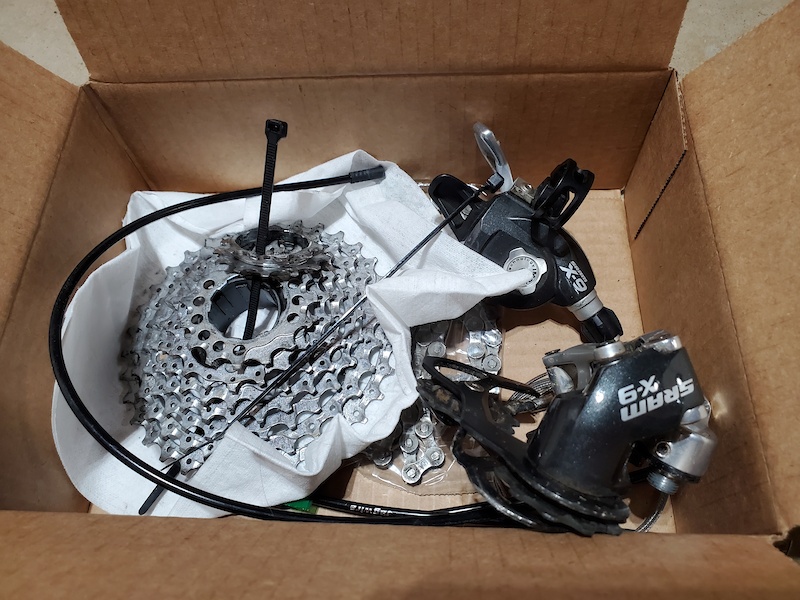 Sram X9 derailleur, shifter, cassette, & chain For Sale