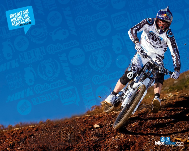 Gee Atherton on a trail.