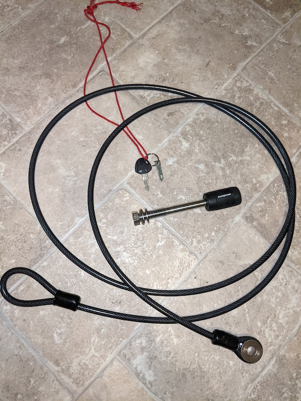 2021 Swagman 1/2" locking threaded hitch pin w/ 9ft cable For Sale