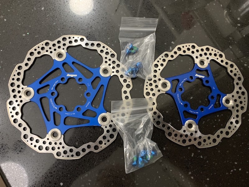 Hope Floating Rotors 160/140 mm, Blue, Gravel For Sale