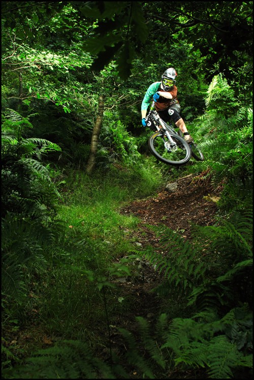 Style down the steep greasy overgrown trail.