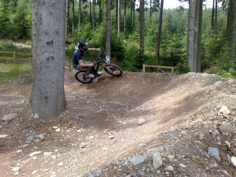 Rich goin high up the berm