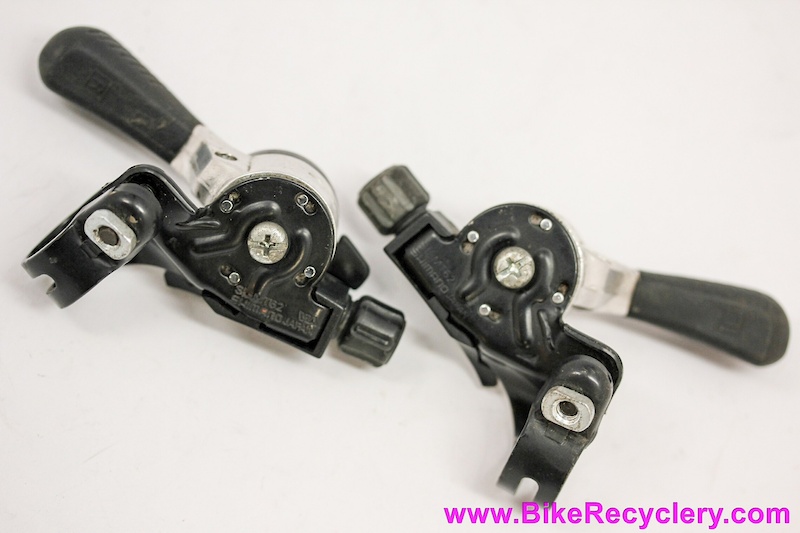 shimano SL-MT62 DeoreDX サムシフター 3x7 OLDMTB レストア Shimano Deore #SL-MT62 3x7-speed Thumb Shifter Set from 1989