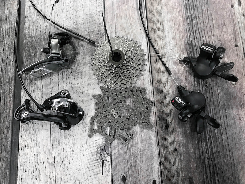 2007 Shimano XT 3X9 drivetrain kit For Sale