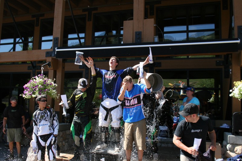 Racers that made the podium at the 2008 Panorama Mad Trapper DH Race