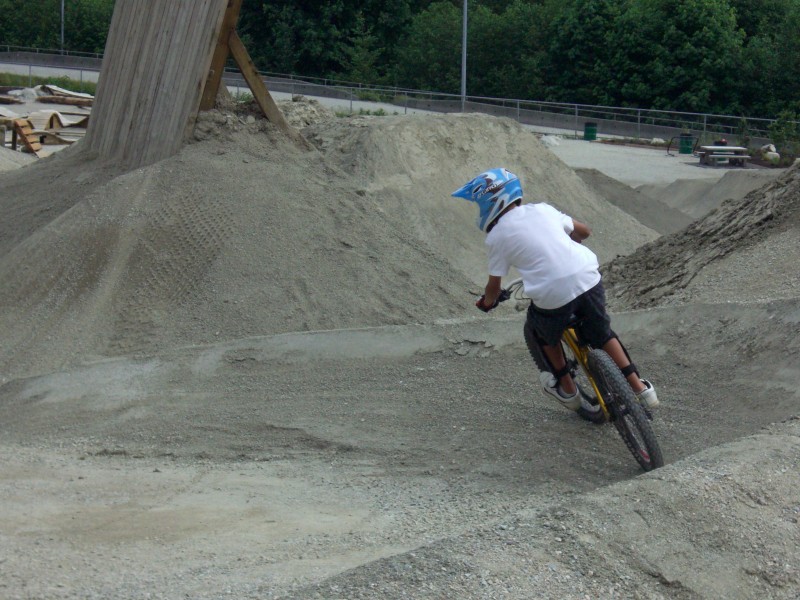 Me At the new bike park at Burnaby mountain.