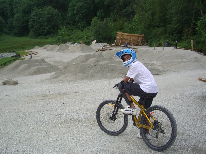 Me At the new bike park at Burnaby mountain.