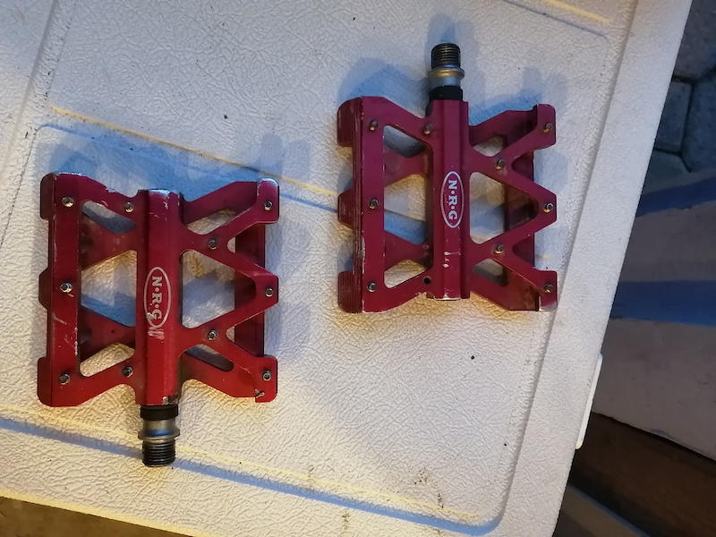 NRG Platform Bike Pedals Anodized Red For Sale
