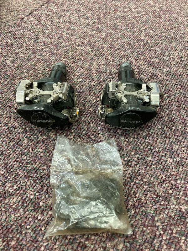 Shimano PDM505 clipless pedals and cleats For Sale