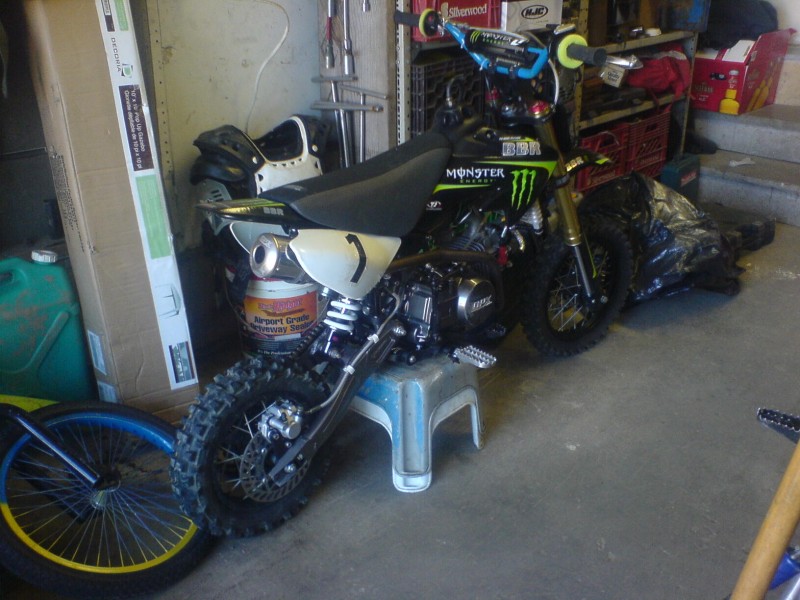 Pit bike with #1 plates