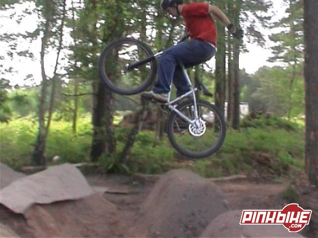 on the htrid doing a one hander pic taking abit early