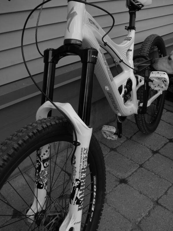My new bike in front of my place. July 10th 2008. 
('08 Specialized Demo 7 I)