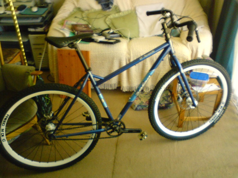 The pictures not the best, but this is my new bike, yes it's a 29er. I love the lack of gears or suspension, the wierd bars, the steel frame...