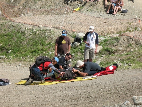 My Crash at crankworx last summer that resulted in a broken back and having to use a wheelchair